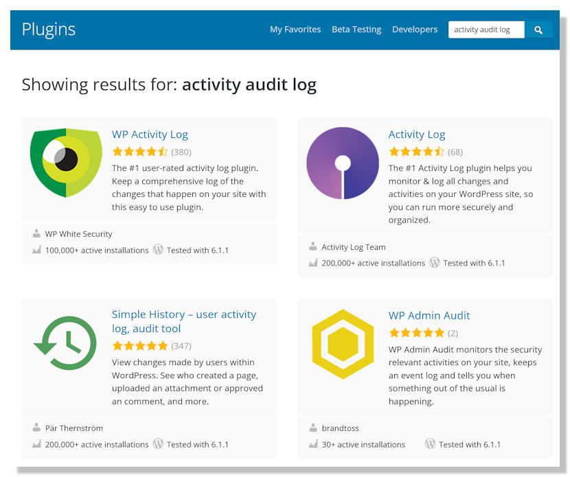 Activity audit log plugins to establish a log of WooCommerce activity log