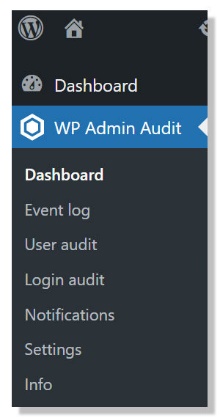 WP Admin Audit in the WordPress admin menu