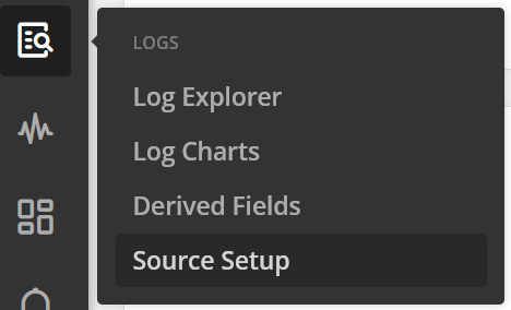Loggly - Logs - Source setup menu