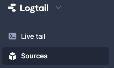 Logtail - Sources menu