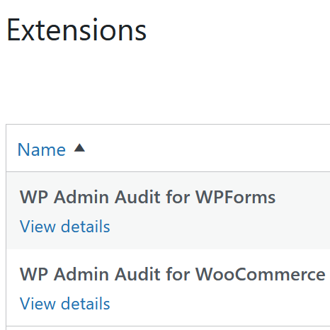 WP Admin Audit extensions add additional event sensors (event types)